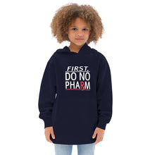 Load image into Gallery viewer, Do No Pharm Kids Fleece Hoodie WHT TXT Product