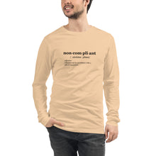 Load image into Gallery viewer, Non-Compliant Unisex Long Sleeve BLK TXT