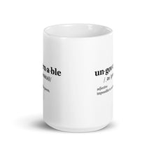 Load image into Gallery viewer, Ungovernable White glossy mug BLK TXT