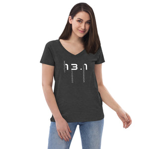 Thirteen Point One Women’s V-Neck T-Shirt WHT TXT