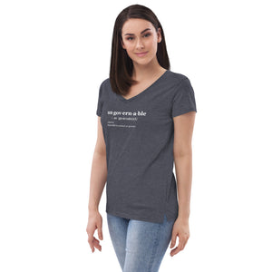 Ungovernable Women’s V-Neck T-Shirt WHT TXT