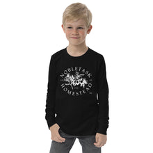 Load image into Gallery viewer, Nobletask Homestead Youth long sleeve tee WHT TXT