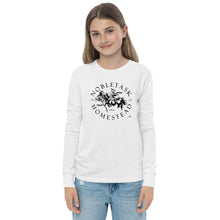 Load image into Gallery viewer, Nobletask Homestead Youth long sleeve tee BLK TXT