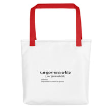 Load image into Gallery viewer, Ungovernable Tote bag BLK TXT