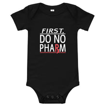 Load image into Gallery viewer, Do No Pharm Baby Short Sleeve One Piece WHT TXT
