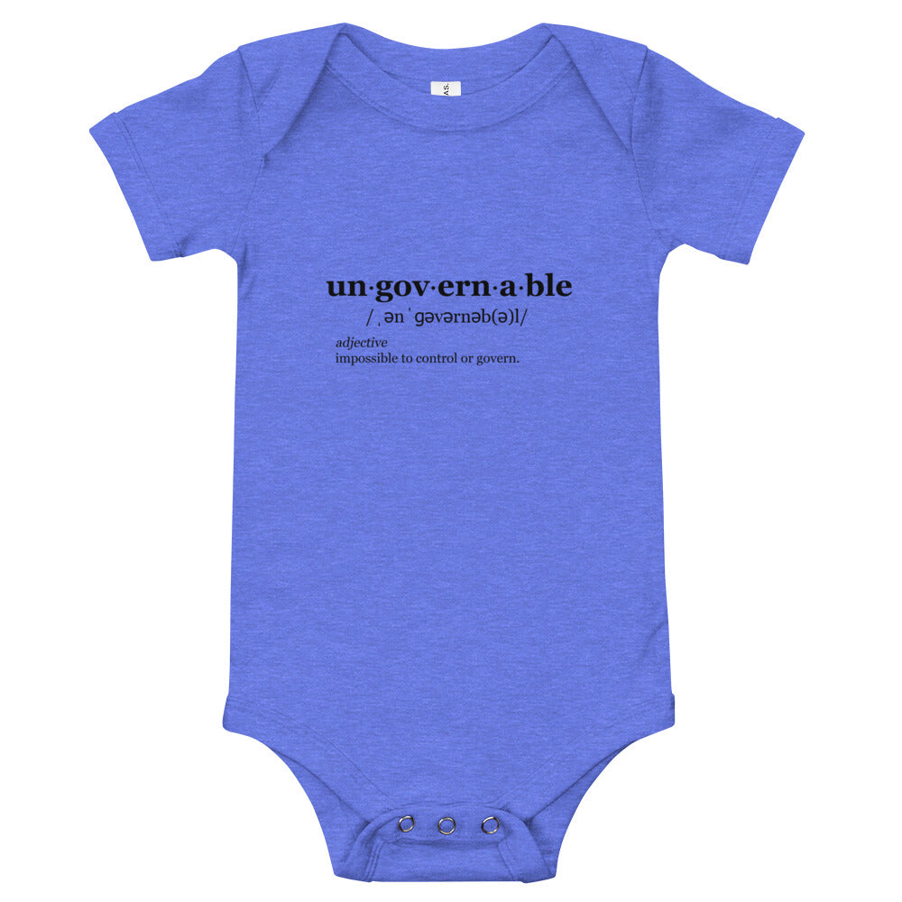 Ungovernable Baby Short Sleeve One Piece BLK TXT