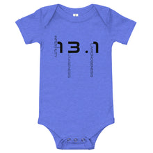Load image into Gallery viewer, Thirteen Point One Baby Short Sleeve One Piece BLK TXT