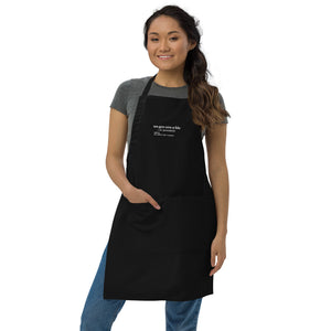 Ungovernable Embroidered Apron WHT TXT
