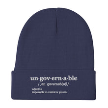 Load image into Gallery viewer, Ungovernable Beanie WHT TXT