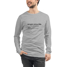 Load image into Gallery viewer, Ungovernable Unisex Long Sleeve BLK TXT