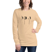 Load image into Gallery viewer, Thirteen Point One Unisex Long Sleeve BLK TXT
