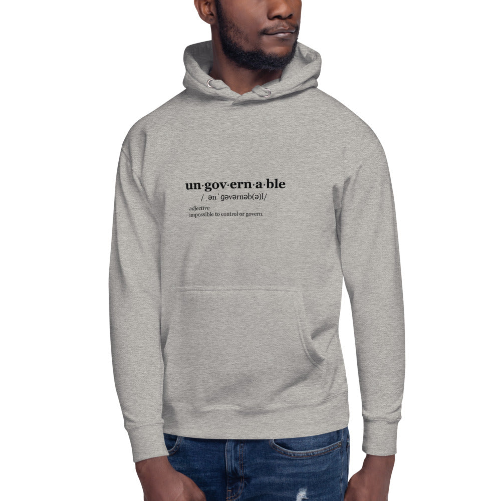Ungovernable Unisex Hoodie BLK TXT