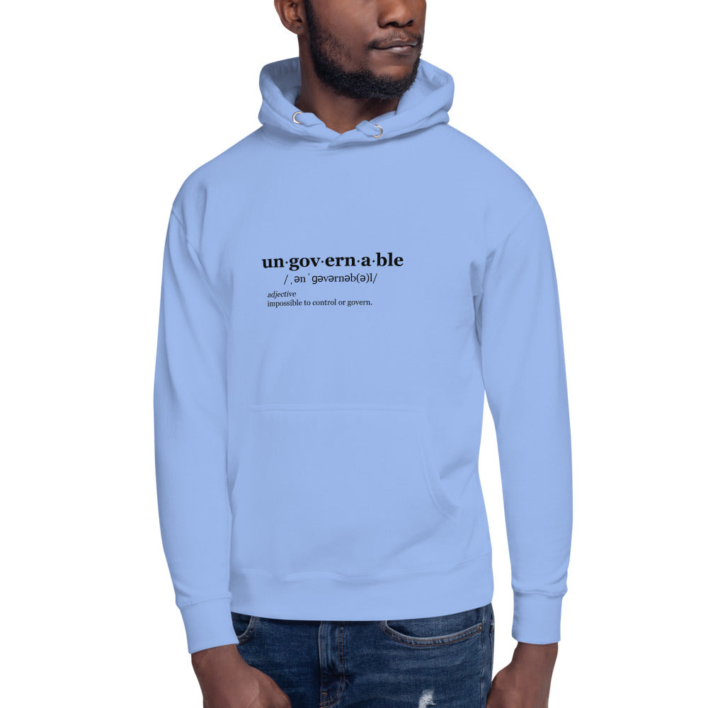 Ungovernable Unisex Hoodie BLK TXT