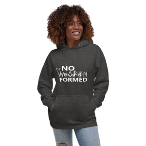 No Weapon Formed Unisex Hoodie WHT TXT