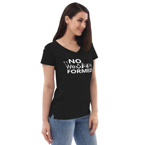 No Weapon Formed Women’s V-Neck T-Shirt WHT TXT