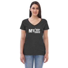 Load image into Gallery viewer, My Body Women’s V-Neck T-Shirt WHT TXT