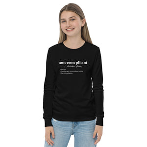 Non-Compliant Youth long sleeve WHT TXT