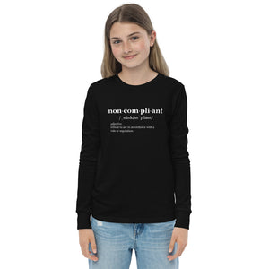 Non-Compliant Youth long sleeve WHT TXT